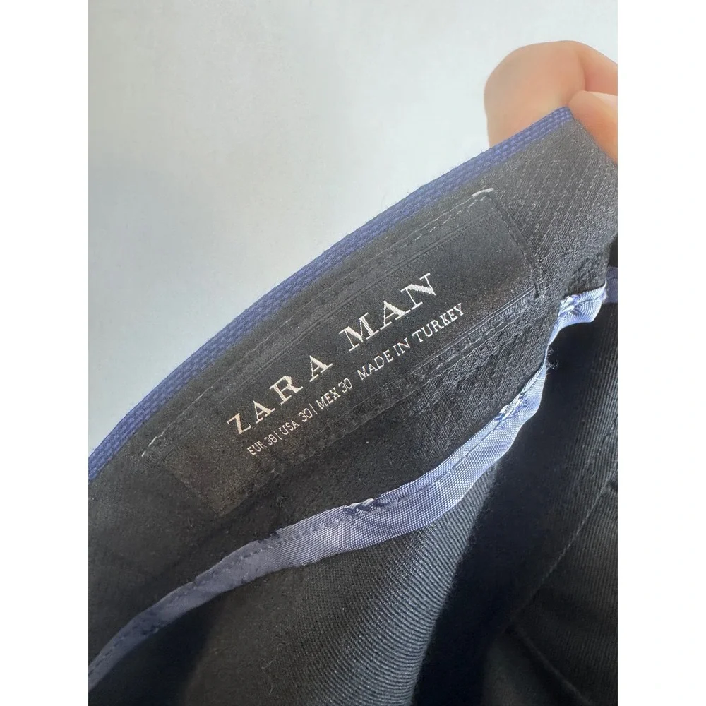 Zara Man Royal Blue Slim Fit Two Piece Suit Blazer 38 Pants 30X30